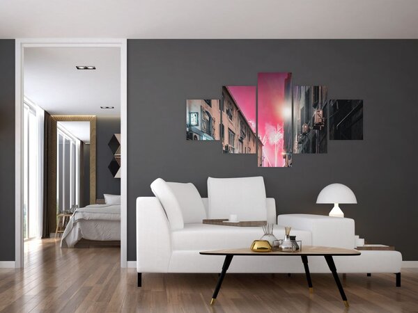 Obraz fajerwerków w Marsylii (125x70 cm)