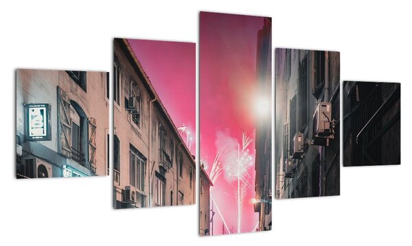 Obraz fajerwerków w Marsylii (125x70 cm)