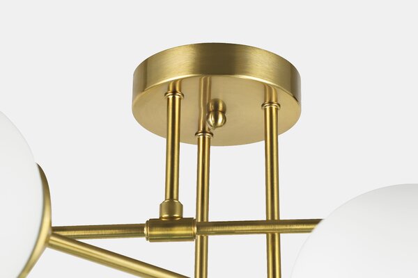 NOWOCZESNA LAMPA SUFITOWA WISZĄCA SZCZOTKOWANE ZŁOTO FINO W6