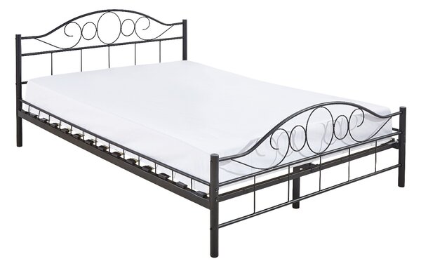 Metalowa rama łóżka Mimi ze stelażem w prezencie, dostępne w kilku wymiarach i kolorach-140x200 cm-owa-czarna