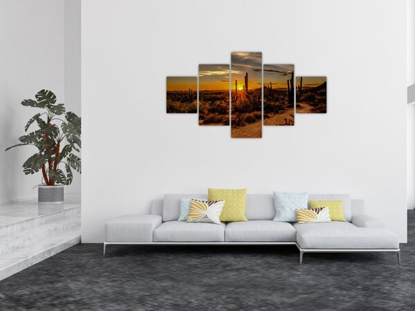 Obraz - Koniec dnia na pustyni w Arizonie (125x70 cm)