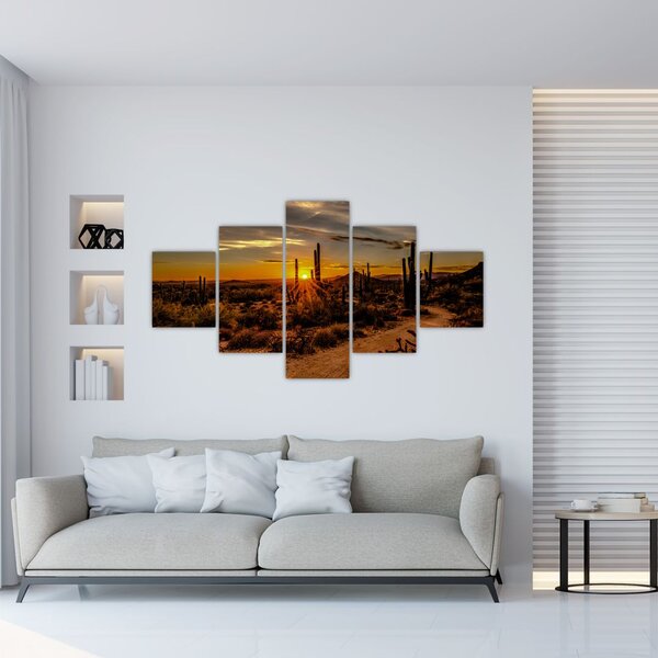 Obraz - Koniec dnia na pustyni w Arizonie (125x70 cm)