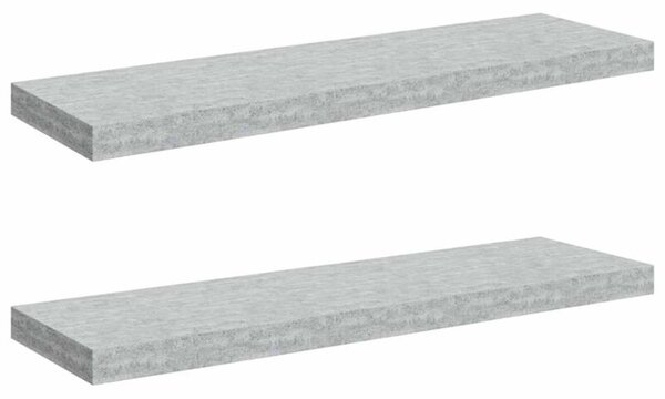 Półki ścienne, 2 szt., szarość betonu, 80 x 23,5 x 3,8 cm, mdf