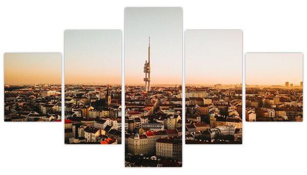 Obraz zachodu słońca nad Žižkov (125x70 cm)