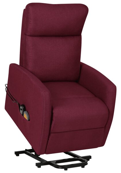 Podnoszony fotel masujący, rozkładany, fioletowy, obity tkaniną