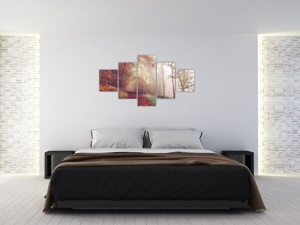 Obraz - Jesienny spacer po lesie (125x70 cm)