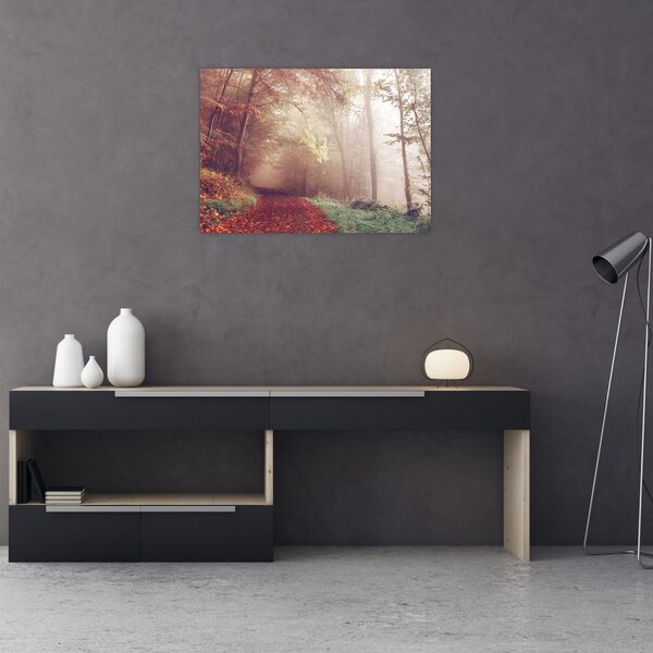 Obraz - Jesienny spacer po lesie (70x50 cm)