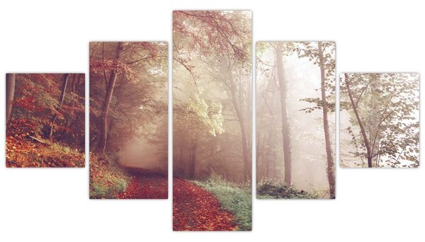 Obraz - Jesienny spacer po lesie (125x70 cm)