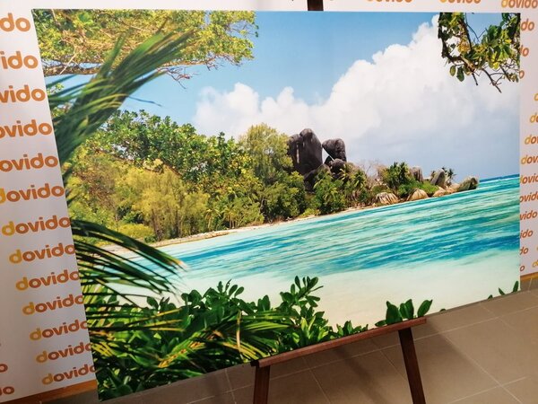 Obraz piękna plaża na wyspie La Digue