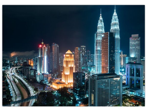 Obraz - Noc w Kuala Lumpur (70x50 cm)