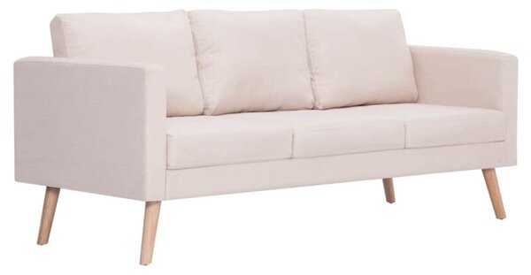 Sofa 3-osobowa, materiaÅowa, kremowa