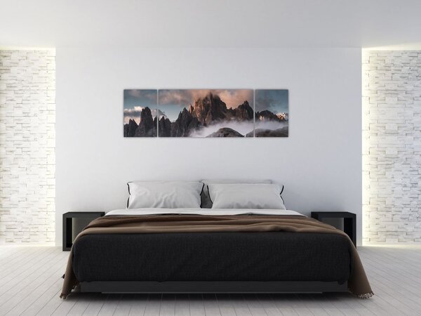Obraz - Włoskie Dolomity ukryte we mgle (170x50 cm)