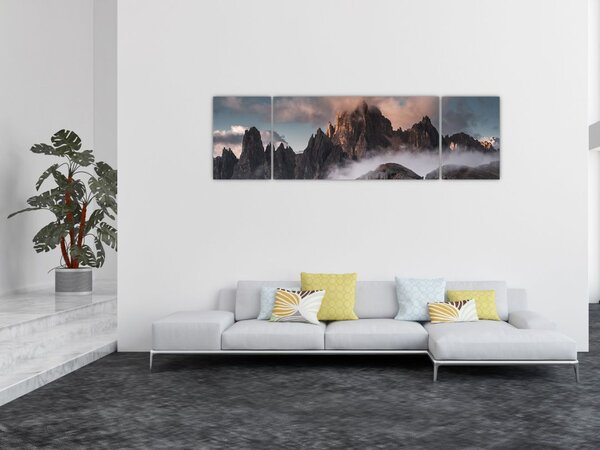 Obraz - Włoskie Dolomity ukryte we mgle (170x50 cm)