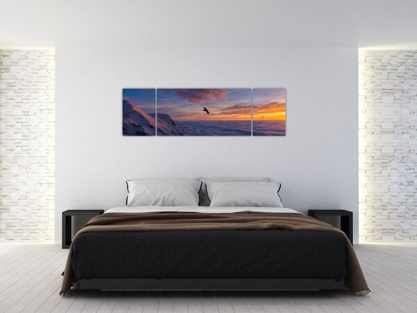 Obraz o zachodzie słońca, Mt. Blanc (170x50 cm)