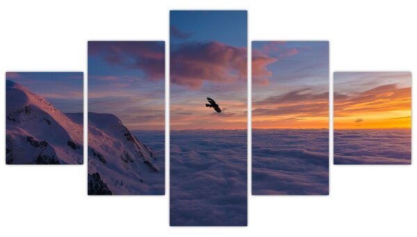 Obraz o zachodzie słońca, Mt. Blanc (125x70 cm)