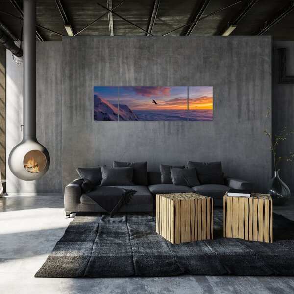 Obraz o zachodzie słońca, Mt. Blanc (170x50 cm)