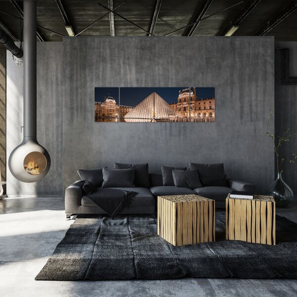 Obraz - Luwr w nocy (170x50 cm)
