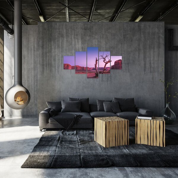 Obraz drzewa w pobliżu czerwonych skał (125x70 cm)
