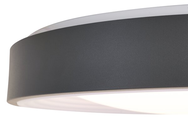 Nowoczesna lampa sufitowa szara z białym wykończeniem 38 cm z LED z funkcją ściemniania RGB - Kanton