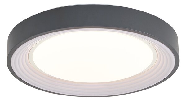 Nowoczesna lampa sufitowa szara z białym wykończeniem 38 cm z LED z funkcją ściemniania RGB - Kanton