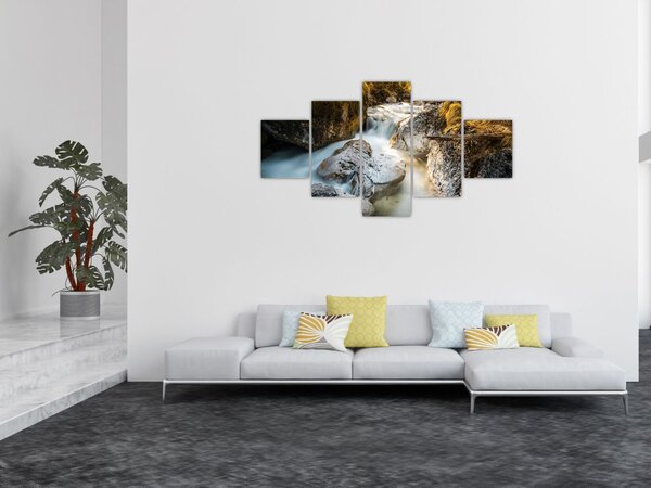 Obraz - Strumień leśny (125x70 cm)