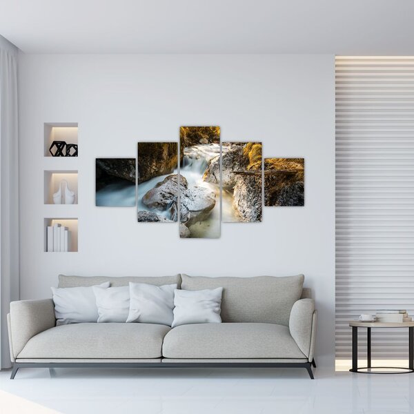 Obraz - Strumień leśny (125x70 cm)