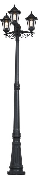 Klasyczny słupek zewnętrzny czarny 217 cm IP44 - New Haven Hammered