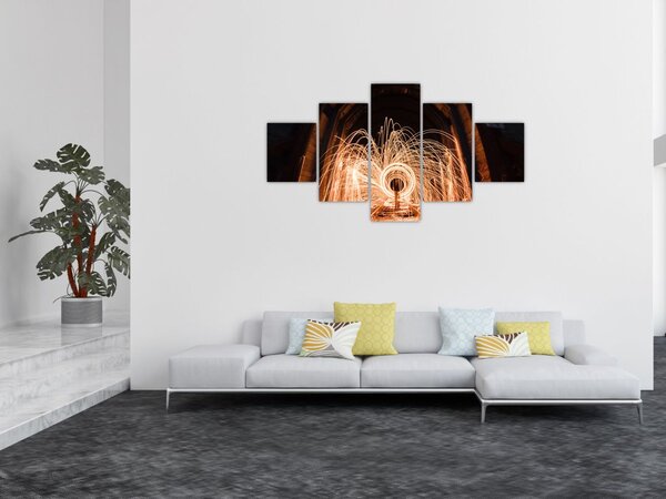 Obraz - Pokaz świateł na torach (125x70 cm)