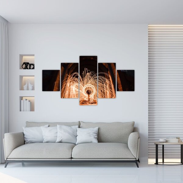 Obraz - Pokaz świateł na torach (125x70 cm)