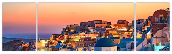 Obraz - Santorini o zmierzchu (170x50 cm)