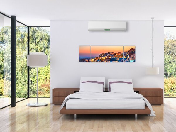 Obraz - Santorini o zmierzchu (170x50 cm)