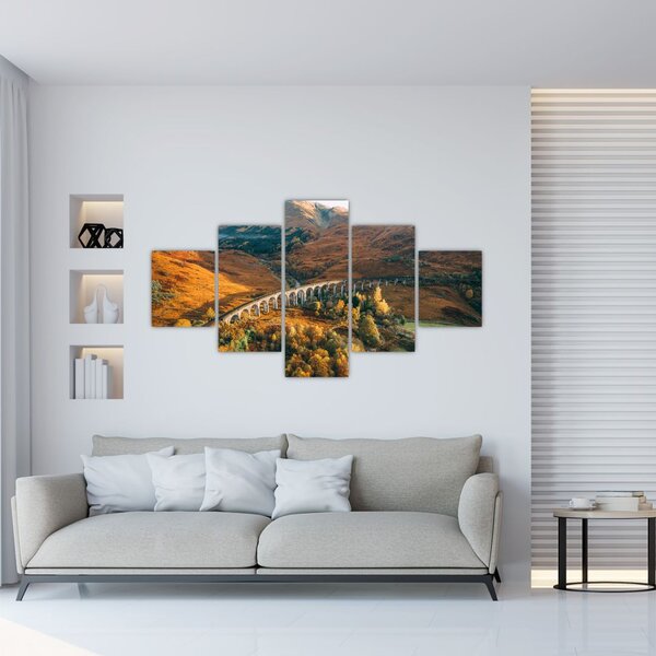 Obraz mostu w szkockiej dolinie (125x70 cm)