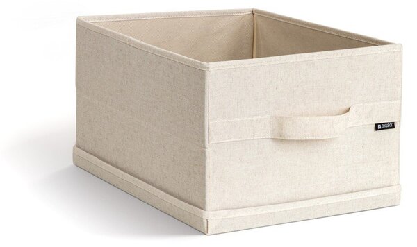 Beżowy tekstylny pojemnik z pokrywką 31x41x22 cm Soft Storage Medium – Bigso