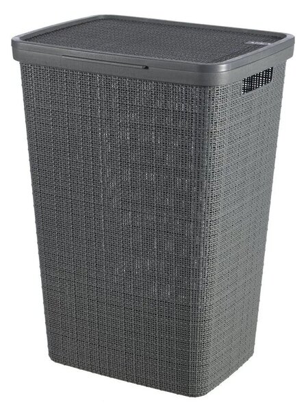Ciemnoszary kosz na pranie Curver Jute, 58 l