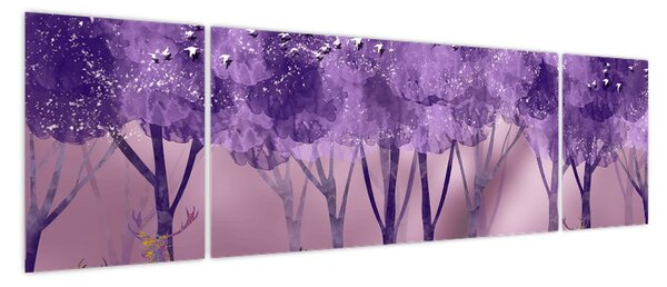Obraz - Jeleń w magicznym lesie (170x50 cm)