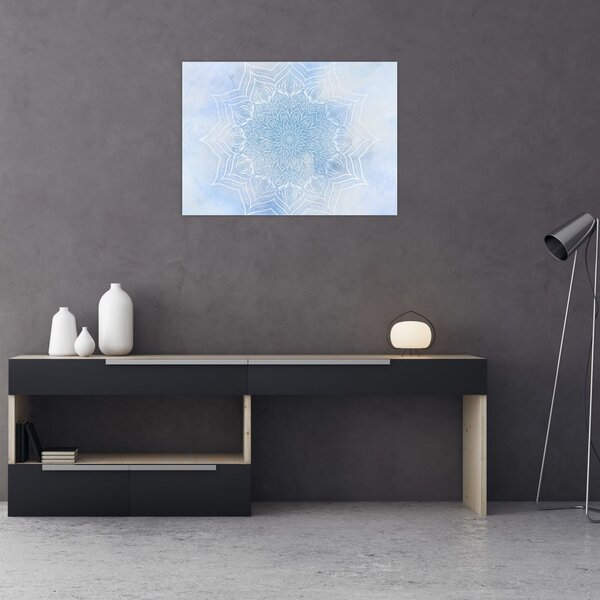 Obraz na szkle - Zimowa mandala (70x50 cm)