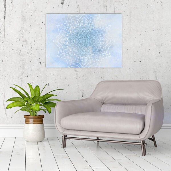Obraz na szkle - Zimowa mandala (70x50 cm)