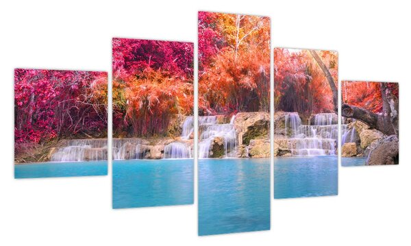 Obraz turkusowej laguny, Laos, Tat Kuang Si (125x70 cm)