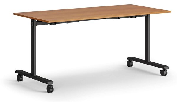 Mobilny stół MATCH, 160x80 cm, czarna podstawa, czereśnia
