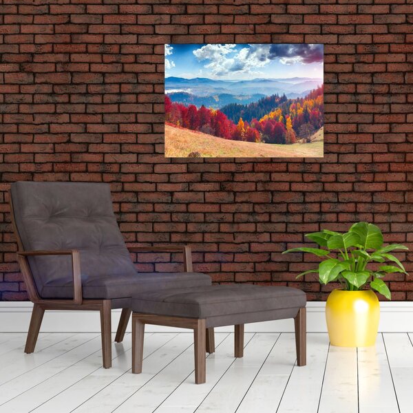 Obraz na szkle kolorowego jesiennego krajobrazu (70x50 cm)