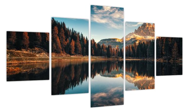 Obraz - Alpy, Włochy, Dolomity, Lago Antorno (125x70 cm)