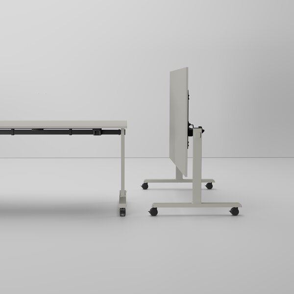 Mobilny stół MATCH, 120x80 cm, szara podstawa, buk