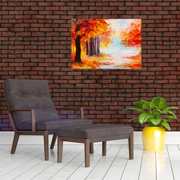 Obraz - Obraz olejny, kolorowa jesień (70x50 cm)