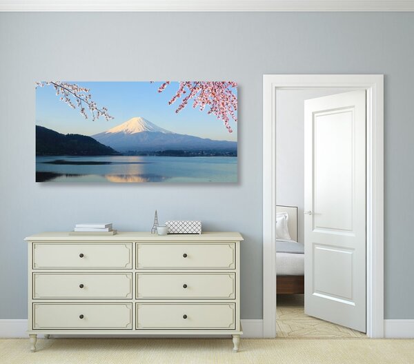 Obraz widok z jeziora na Fuji