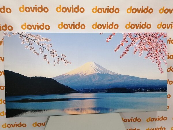 Obraz widok z jeziora na Fuji