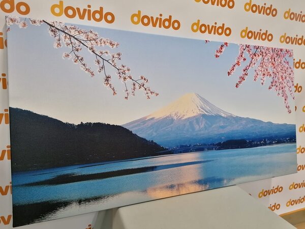 Obraz widok z jeziora na Fuji