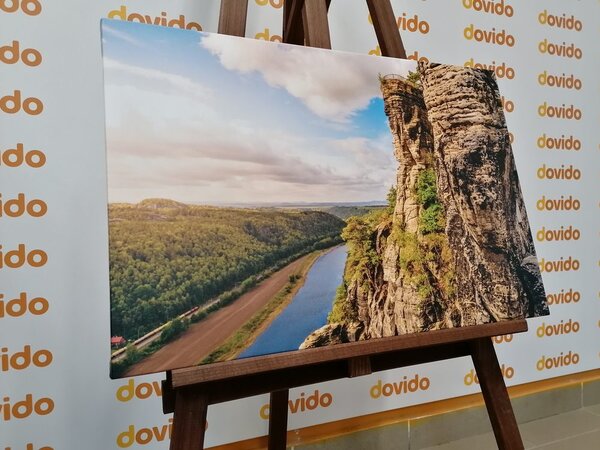 Obraz widok na rzekę i las