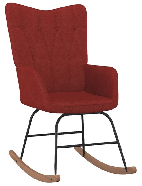 Fotel bujany, winna czerwień, tapicerowany tkaniną