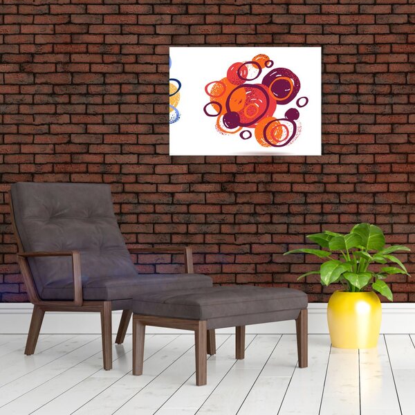 Obraz na szkle kolorowych kółek (70x50 cm)