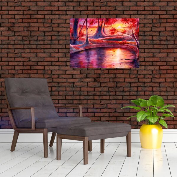 Obraz na szkle magicznego lasu (70x50 cm)